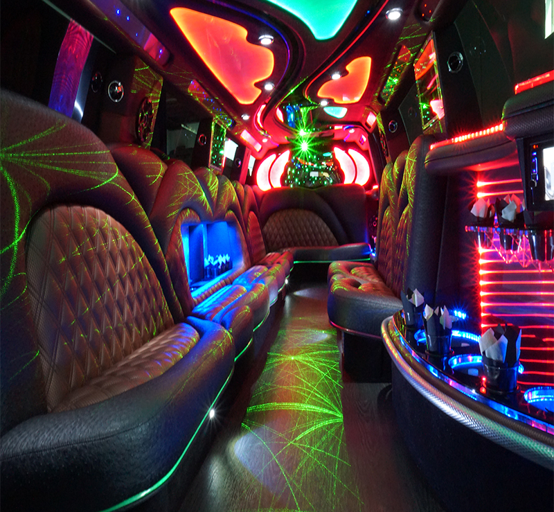 Inside party bus